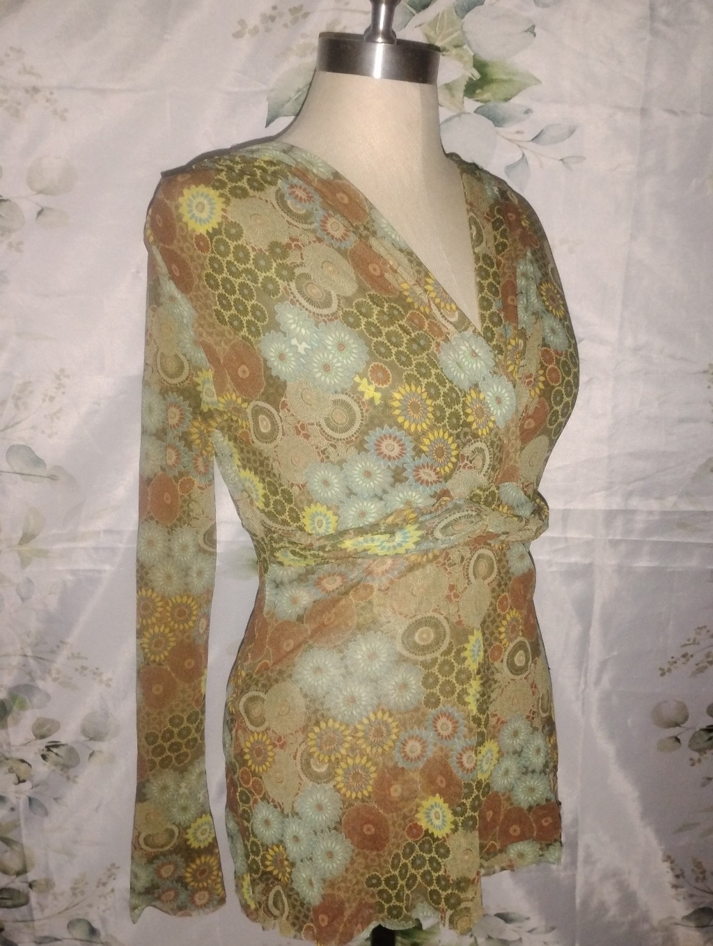 ($3bundled) Vintage Patterned Blouse